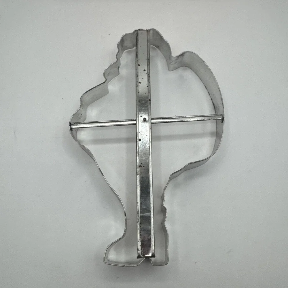 Vintage Santa Claus Metal Cooky Cutter 8 Inch Cookie Fondant Sugar Sheet PlayDoh